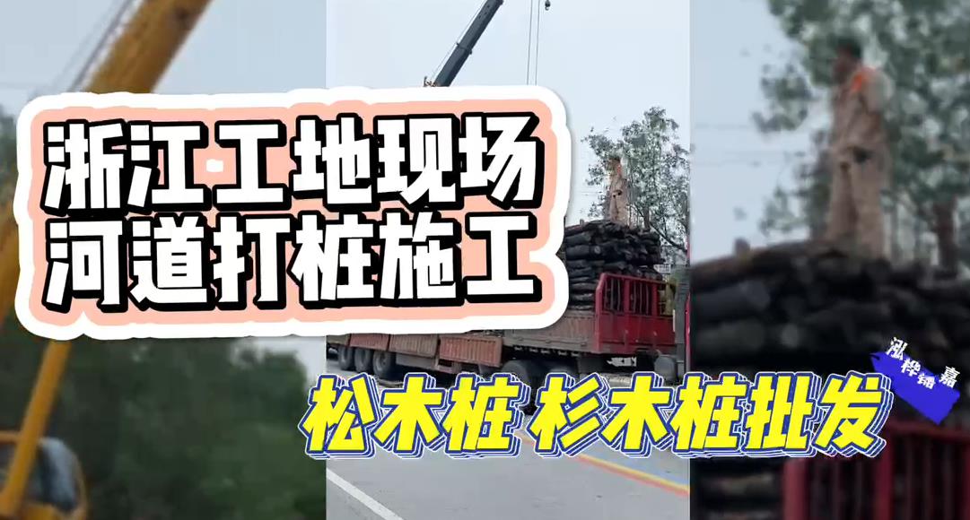木樁廠家承接松木樁、杉木樁工地施工與批發(fā)視頻